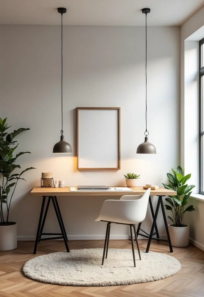 19 Home Office Lighting Ideas That Will Brighten Your Space and Mood! - 1. Brighten Up with Pendant Lighting