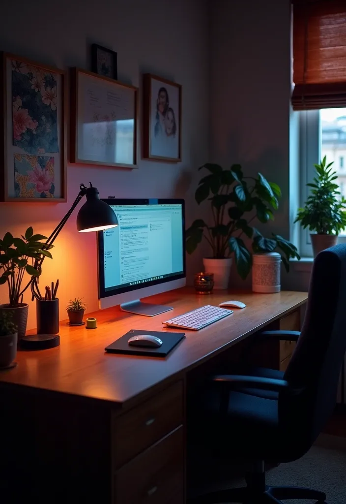 19 Home Office Lighting Ideas That Will Brighten Your Space and Mood! - 10. Use Color to Influence Mood