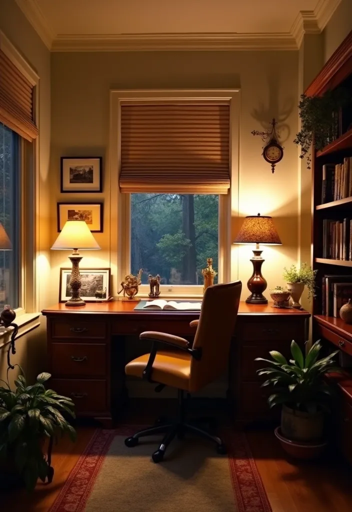 19 Home Office Lighting Ideas That Will Brighten Your Space and Mood! - 13. Layering Light for Depth