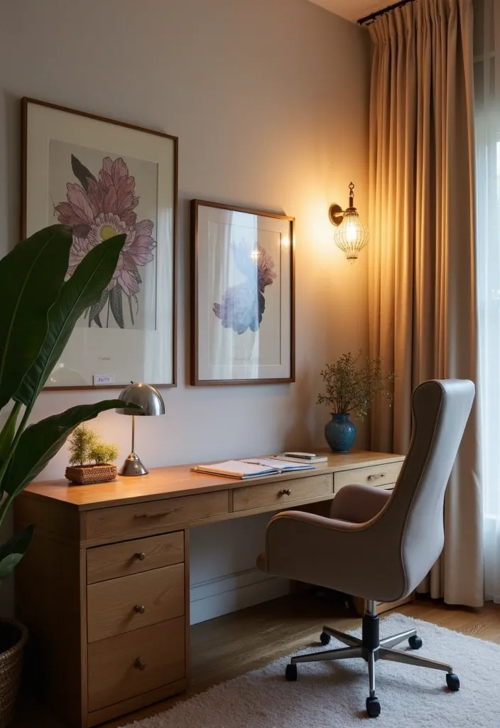 19 Home Office Lighting Ideas That Will Brighten Your Space and Mood! - 5. Wall Sconces for Stylish Accent Lighting