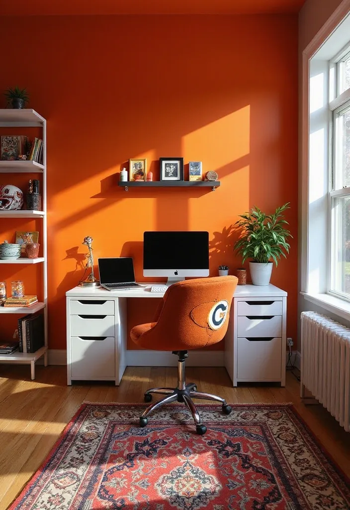 10 Home Office Decorations for Sports Fans That Will Make You Say 'Game On!' - 4. Team Color Scheme