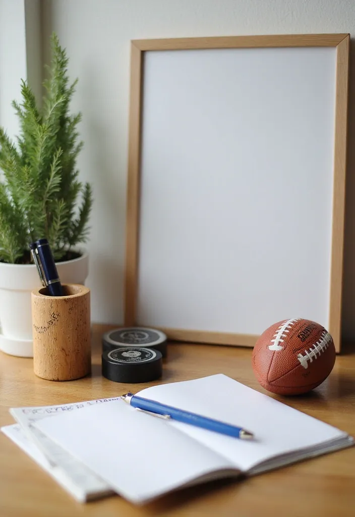 10 Home Office Decorations for Sports Fans That Will Make You Say 'Game On!' - 5. Sports-themed Desk Accessories