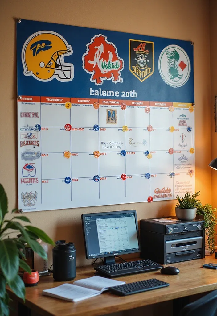 10 Home Office Decorations for Sports Fans That Will Make You Say 'Game On!' - 6. Game Day Calendar