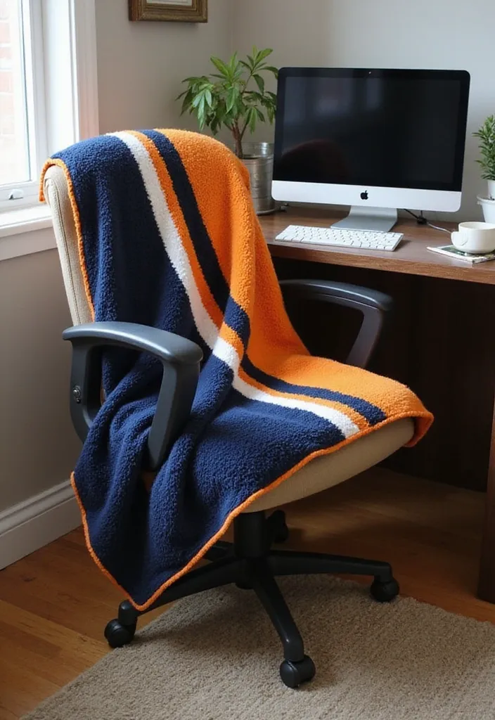 10 Home Office Decorations for Sports Fans That Will Make You Say 'Game On!' - 7. Cozy Team Blankets