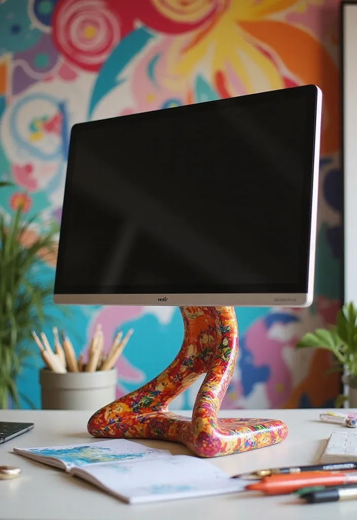 12 Stylish Monitor Stands That'll Transform Your Workspace Into an Ergonomic Paradise! - 9. The Artistic Display