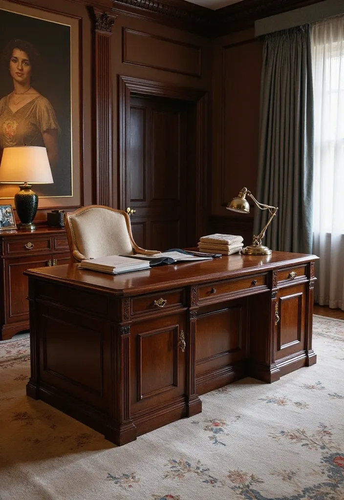 15 Stunning Home Office Desks That Will Transform Your Workspace (You Won't Believe #9!) - 5. Elegant Executive