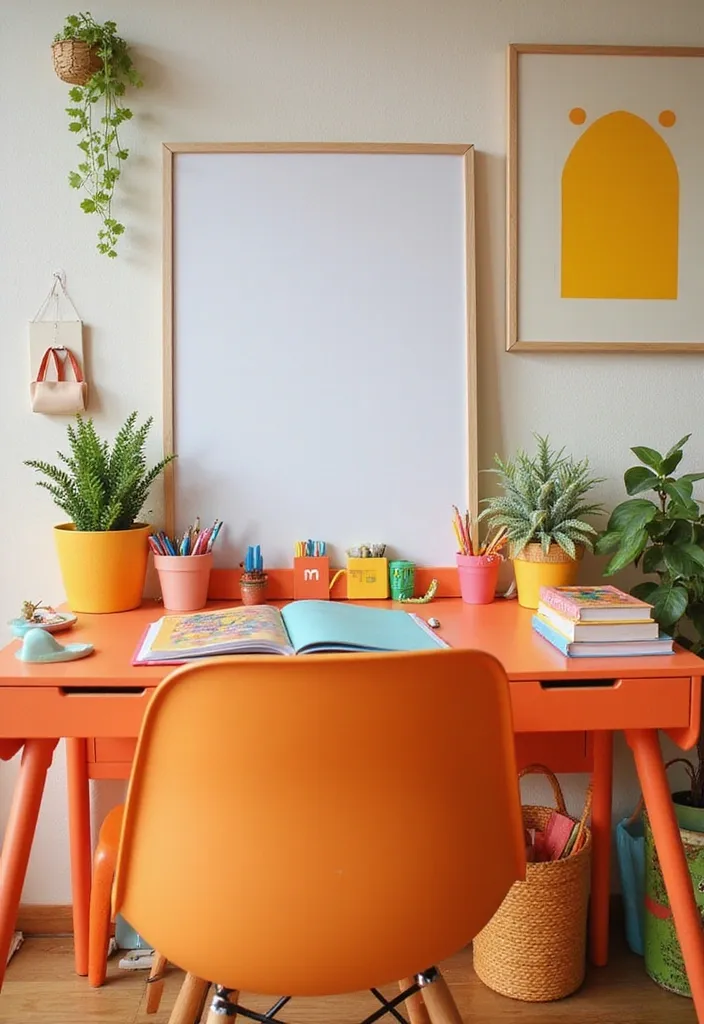 15 Stunning Home Office Desks That Will Transform Your Workspace (You Won't Believe #9!) - 7. Vibrant Color Pop