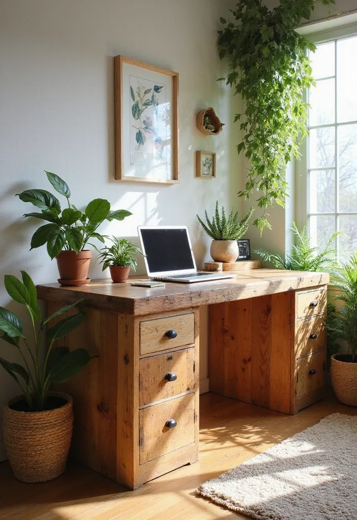 15 Stunning Home Office Desks That Will Transform Your Workspace (You Won't Believe #9!) - 9. Eco-Friendly Workspace