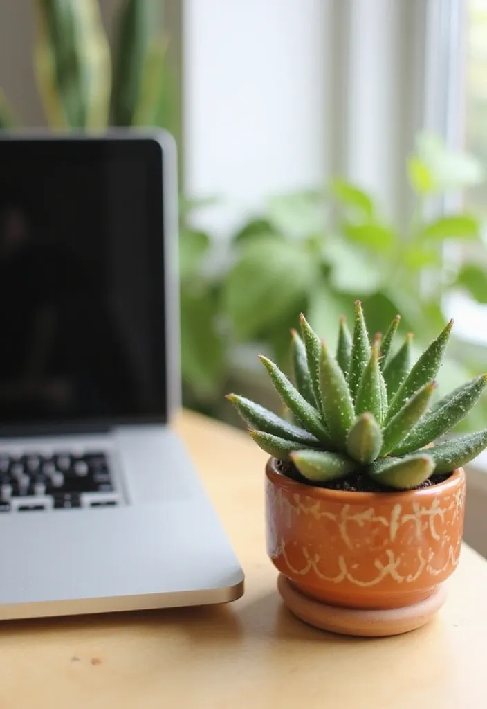 15 Unique MacBook Accessories for Your Home Office That'll Transform Your Workspace! - 9. Desk Plant or Succulent