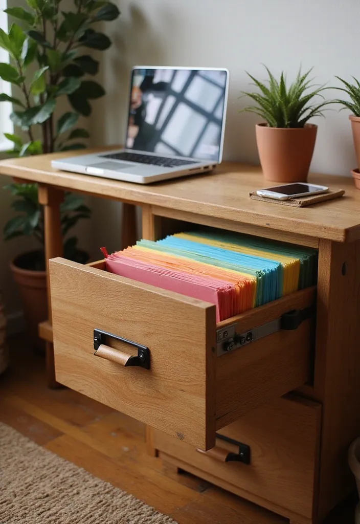 21 File Storage Solutions That Will Make Your Paperwork Disappear Like Magic! - 1. Stylish Wooden File Cabinets