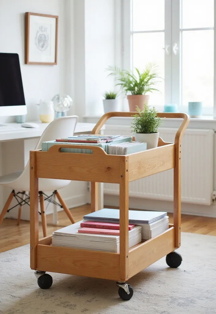 21 File Storage Solutions That Will Make Your Paperwork Disappear Like Magic! - 6. Stylish File Carts