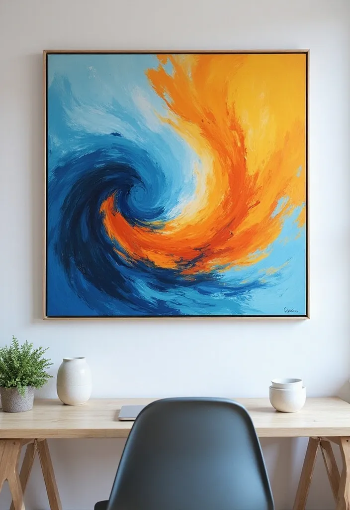 25 Stunning Professional Art Pieces That'll Transform Your Home Office into a Creative Oasis! - 1. Abstract Art: A Splash of Color