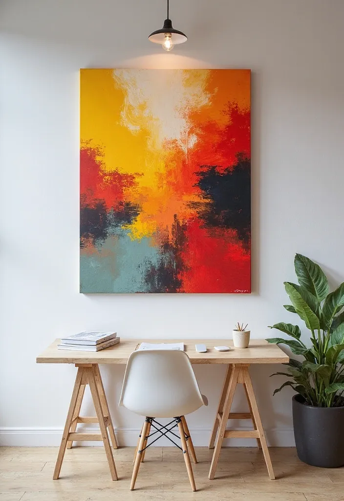 25 Stunning Professional Art Pieces That'll Transform Your Home Office into a Creative Oasis! - 11. Large Scale Art: Commanding Attention