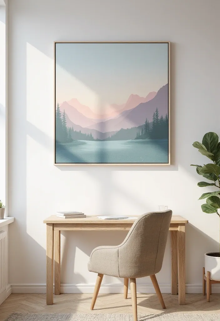 25 Stunning Professional Art Pieces That'll Transform Your Home Office into a Creative Oasis! - 12. Art for Mindfulness: Calming Imagery