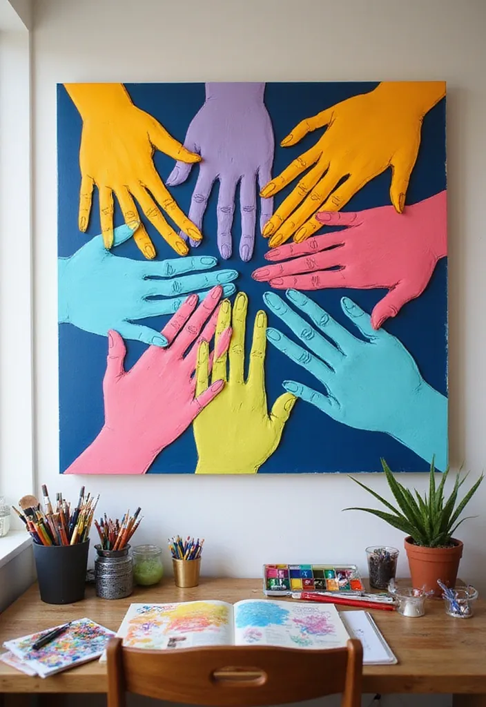 25 Stunning Professional Art Pieces That'll Transform Your Home Office into a Creative Oasis! - 19. Collaborative Art: Create Together
