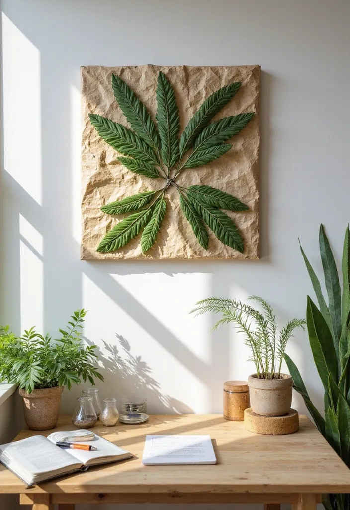25 Stunning Professional Art Pieces That'll Transform Your Home Office into a Creative Oasis! - 22. Eco-Friendly Art: Sustainably Chic