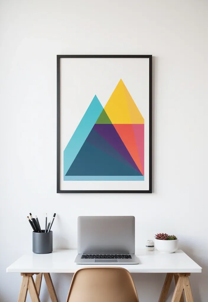 25 Stunning Professional Art Pieces That'll Transform Your Home Office into a Creative Oasis! - 5. Geometric Patterns: Modern and Bold