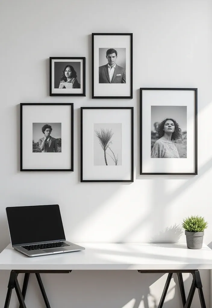 25 Stunning Professional Art Pieces That'll Transform Your Home Office into a Creative Oasis! - 6. Monochrome Elegance: Black and White Art