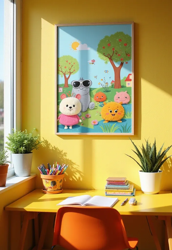 25 Stunning Professional Art Pieces That'll Transform Your Home Office into a Creative Oasis! - 8. Whimsical Art: Fun and Playful