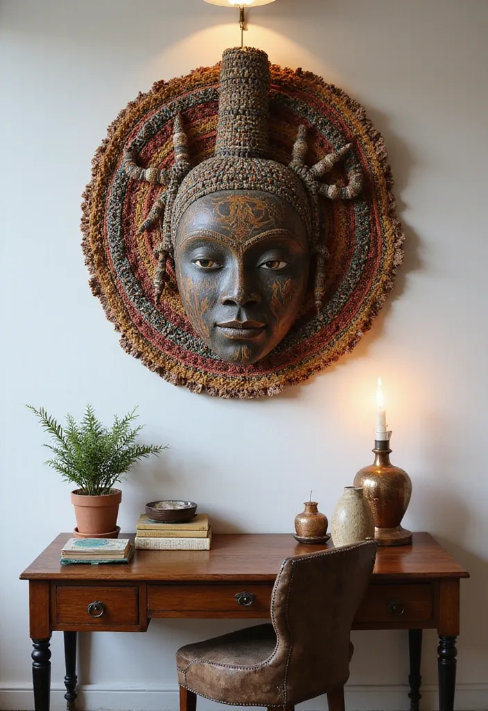 25 Stunning Professional Art Pieces That'll Transform Your Home Office into a Creative Oasis! - 9. Cultural Art: Celebrate Diversity
