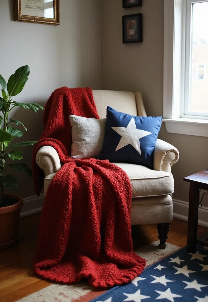 The Ultimate Guide to Infusing Patriotic Spirit into Your Home Office - 3. Cozy Textiles