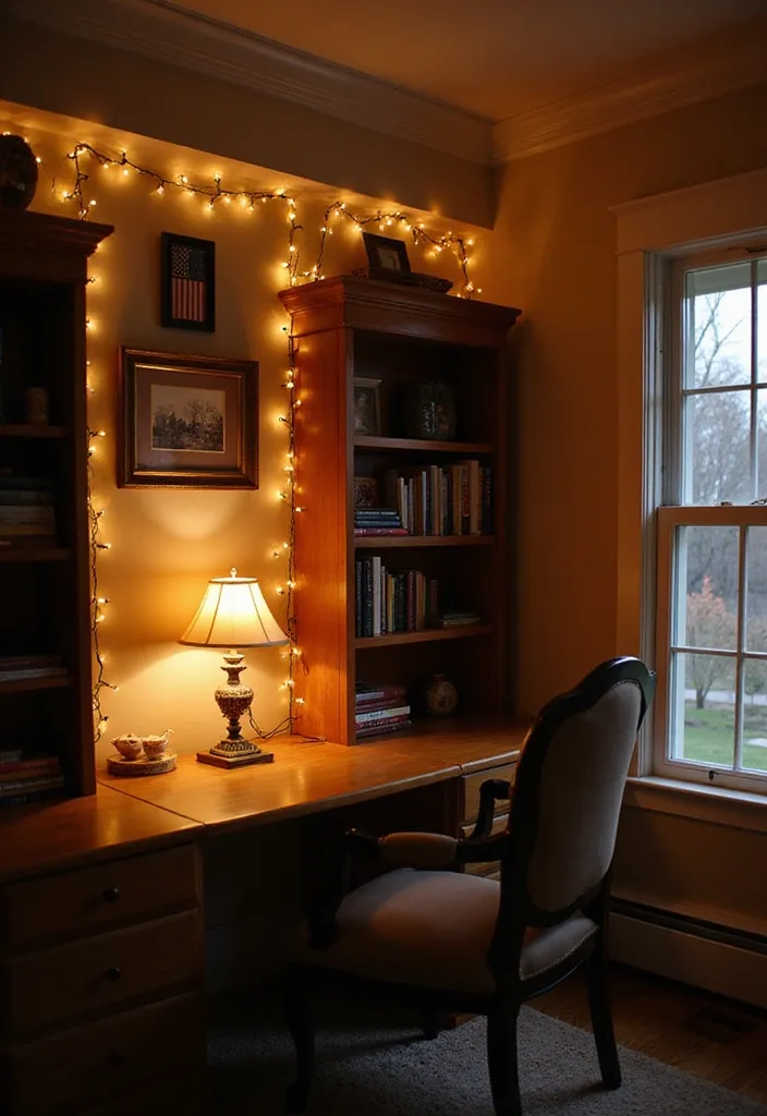 The Ultimate Guide to Infusing Patriotic Spirit into Your Home Office - 5. Festive Lighting