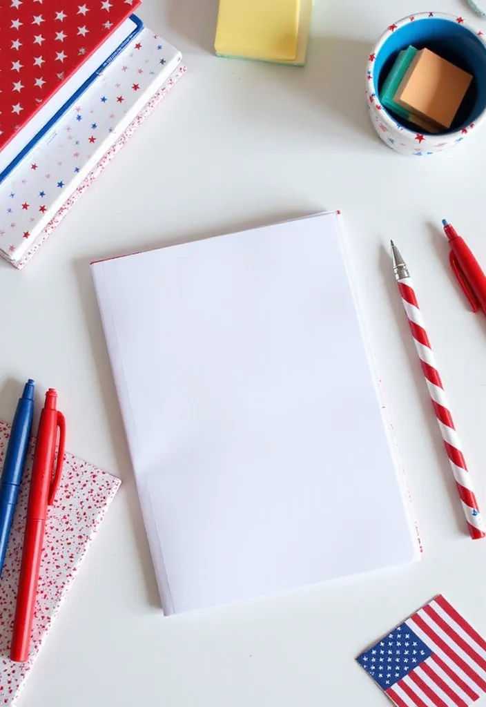 The Ultimate Guide to Infusing Patriotic Spirit into Your Home Office - 7. Red, White, and Blue Stationery
