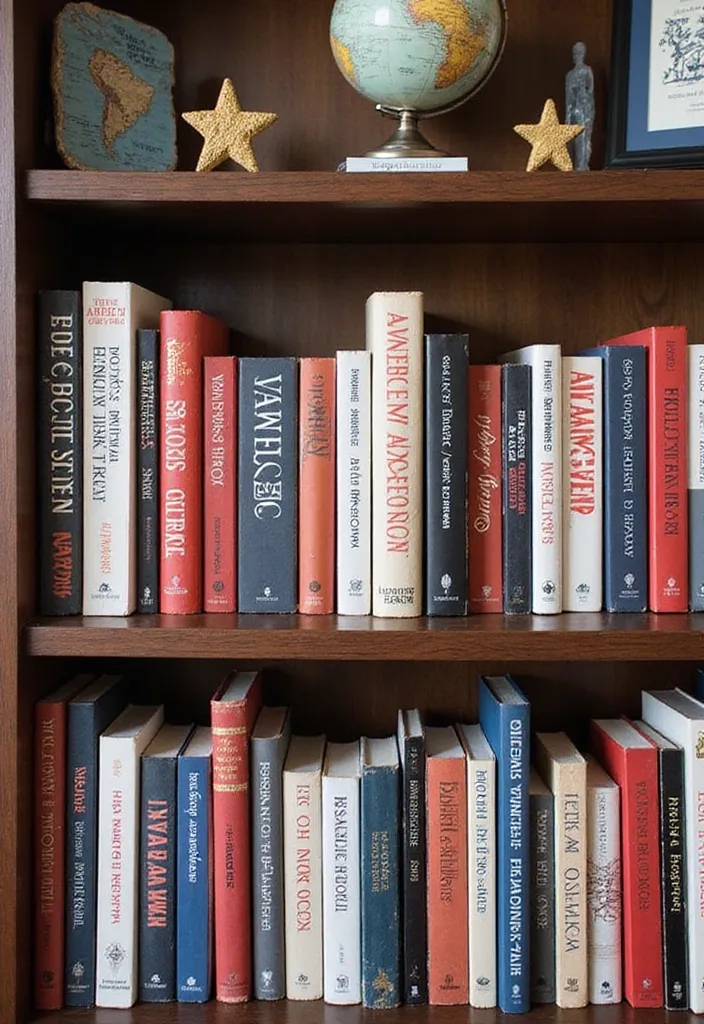 The Ultimate Guide to Infusing Patriotic Spirit into Your Home Office - 9. Red, White, and Blue Books