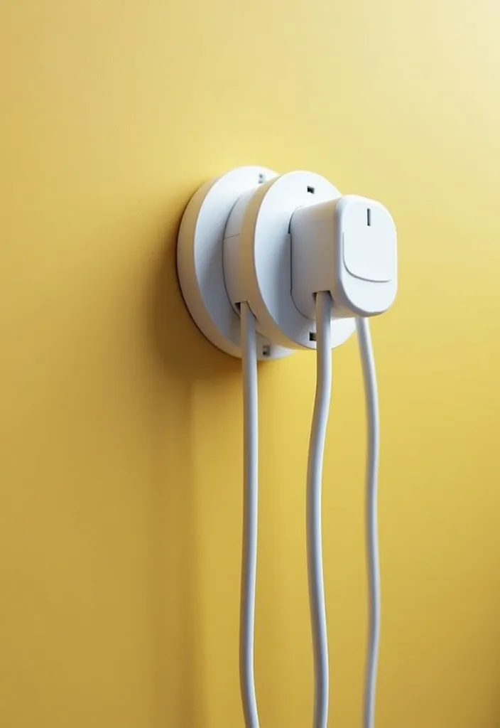 15 Genius Cable Concealment Hacks for a Tidy Workspace (Say Goodbye to Clutter!) - 5. Wall-Mounted Cable Holders