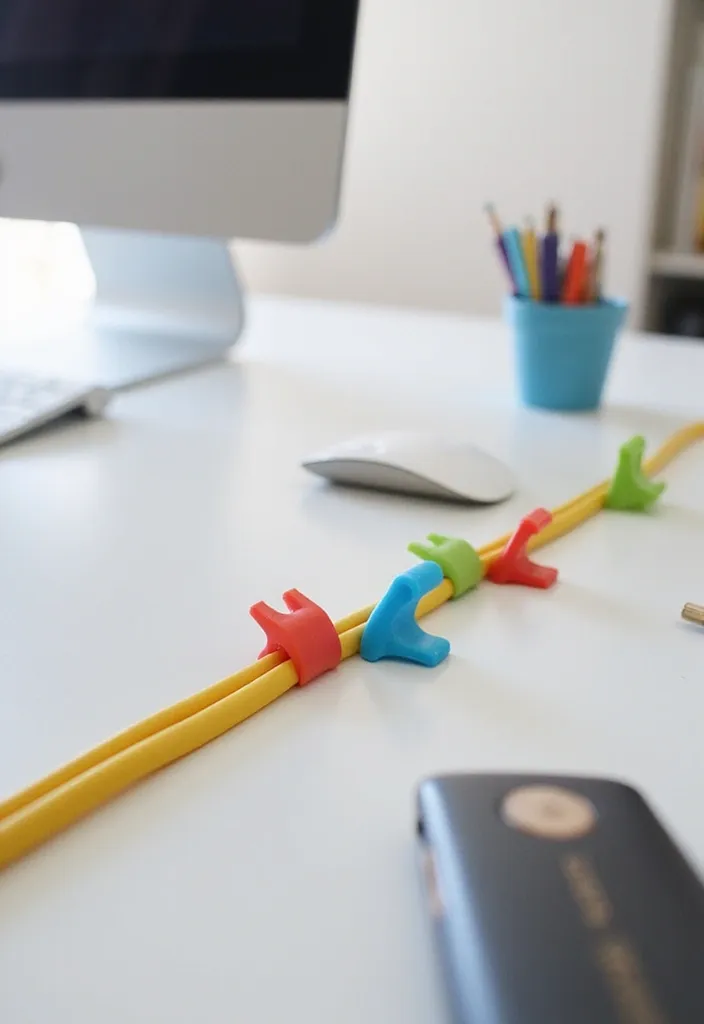 15 Genius Cable Concealment Hacks for a Tidy Workspace (Say Goodbye to Clutter!) - 9. Cable Clips