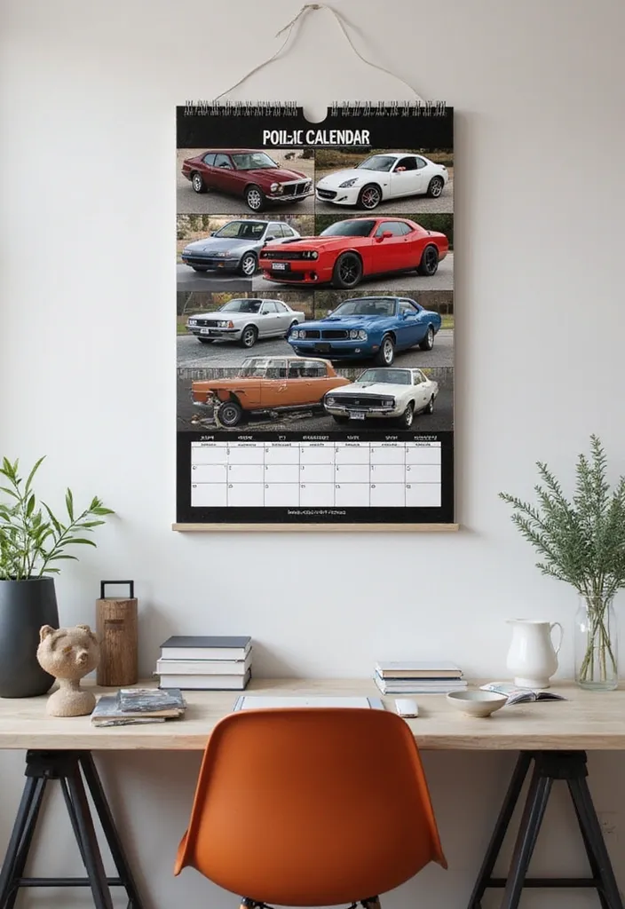 20 Epic Home Office Decorations for Car Fans That'll Rev Up Your Workspace! - 2. Automotive Wall Calendars