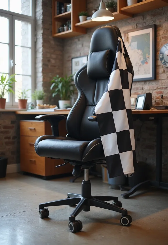20 Epic Home Office Decorations for Car Fans That'll Rev Up Your Workspace! - 4. Racing Flag Accents