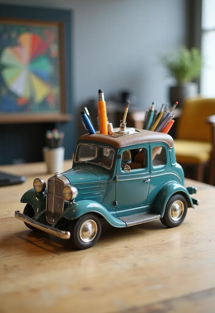 20 Epic Home Office Decorations for Car Fans That'll Rev Up Your Workspace! - 5. Car-Themed Desk Organizer
