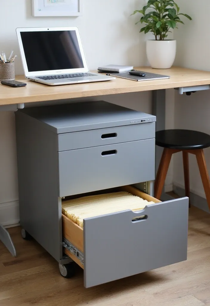 19 Functional Storage Designs for Small Office Accessories (Say Goodbye to Clutter!) - 16. Rolling File Cabinets