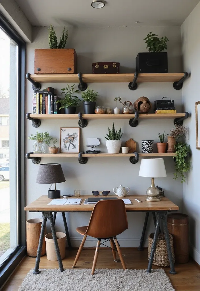 19 Functional Storage Designs for Small Office Accessories (Say Goodbye to Clutter!) - 18. Industrial Pipe Organizers